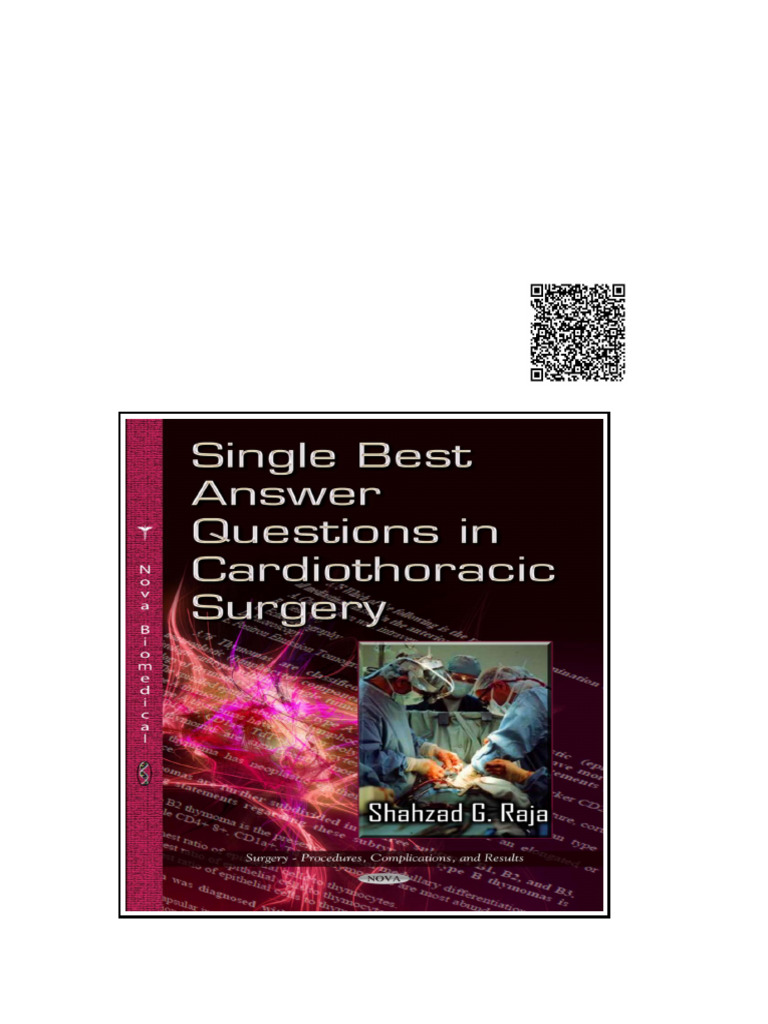 Single Best Answer Questions in Cardiothoracic Surgery | PDF | Law Of ...