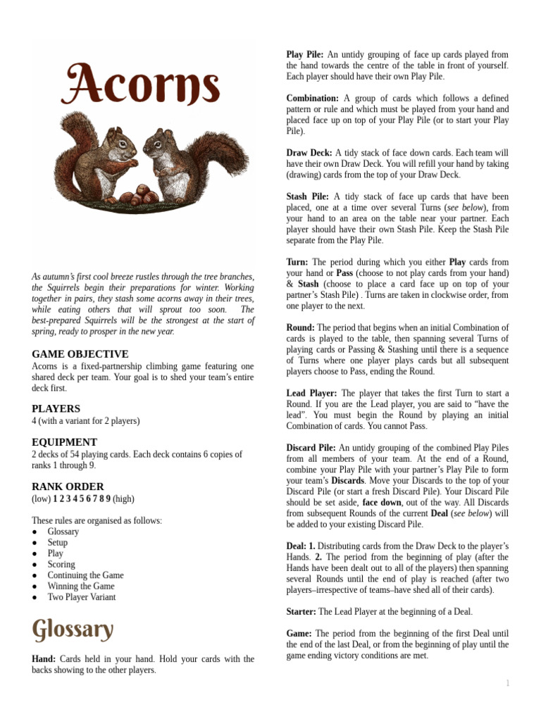 Acorns | PDF | Board Games | Games Of Mental Skill