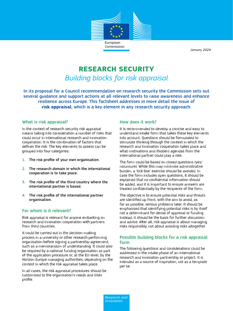 Ec RTD Building Blocks Risk Appraisal | PDF | Risk