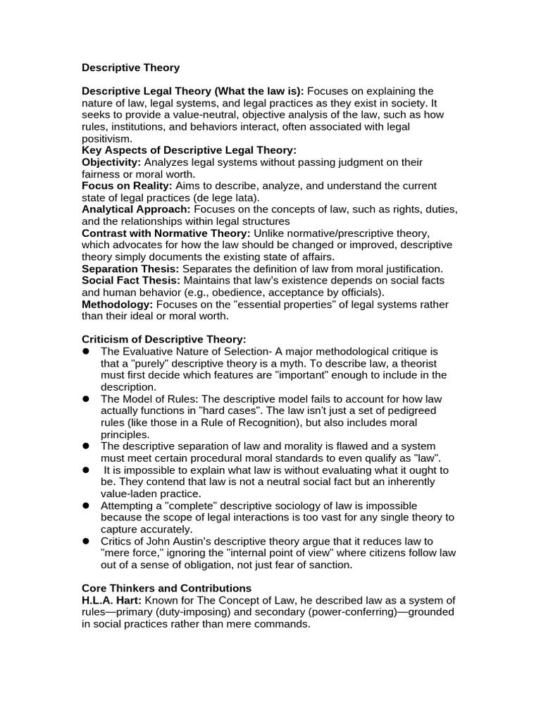 Descriptive Theory | PDF | Jurisprudence | Justice