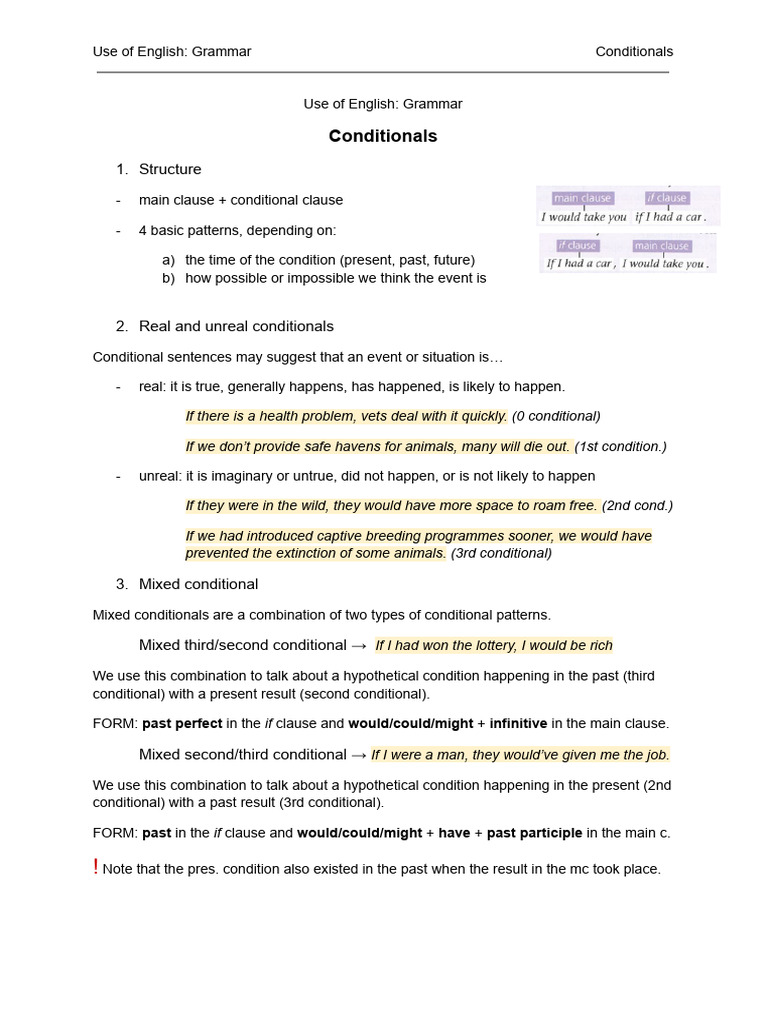 Use of English_ Grammar. Conditionals | PDF | Linguistics | Linguistic ...