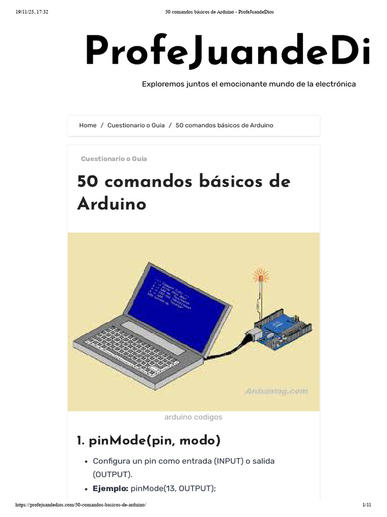 50 Comandos Básicos de Arduino - ProfeJuandeDios 2025 | PDF | Poco ...