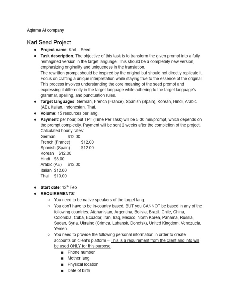 Karl Seed Project | PDF | Spanish Language | Linguistics