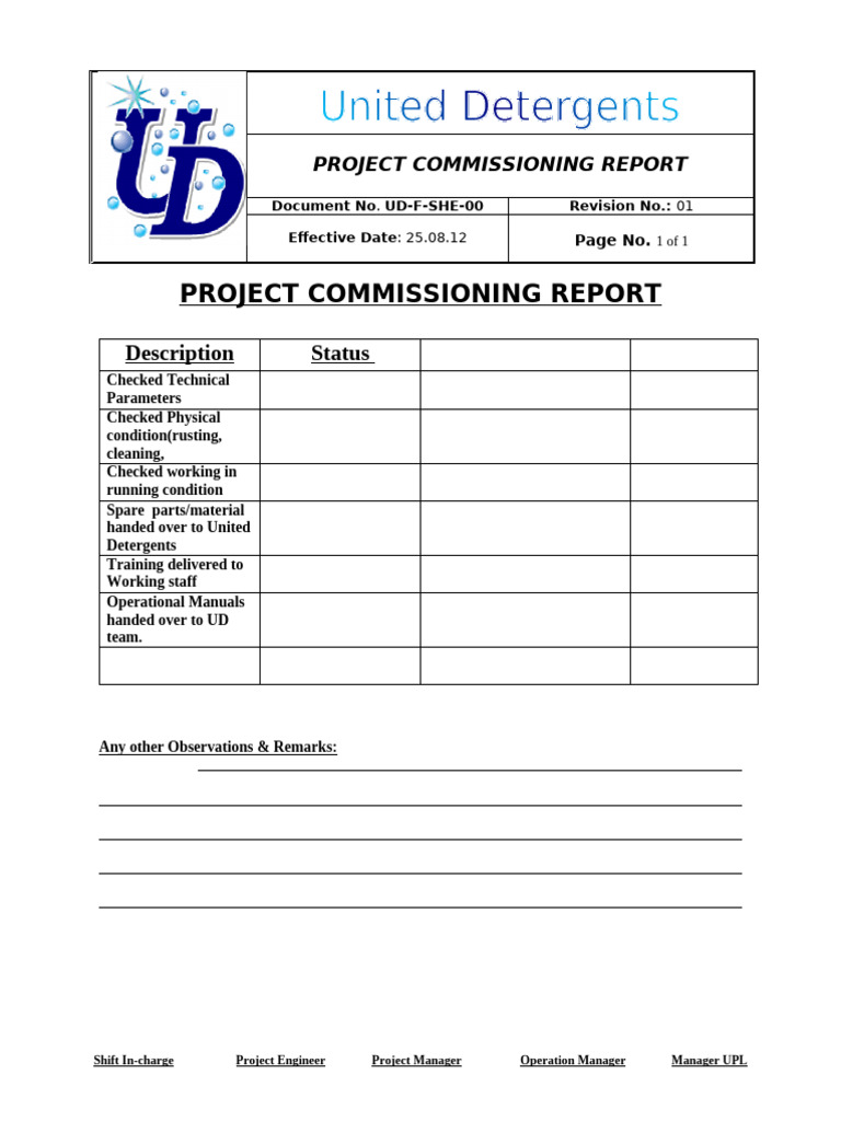 Project Commissioning Report | PDF