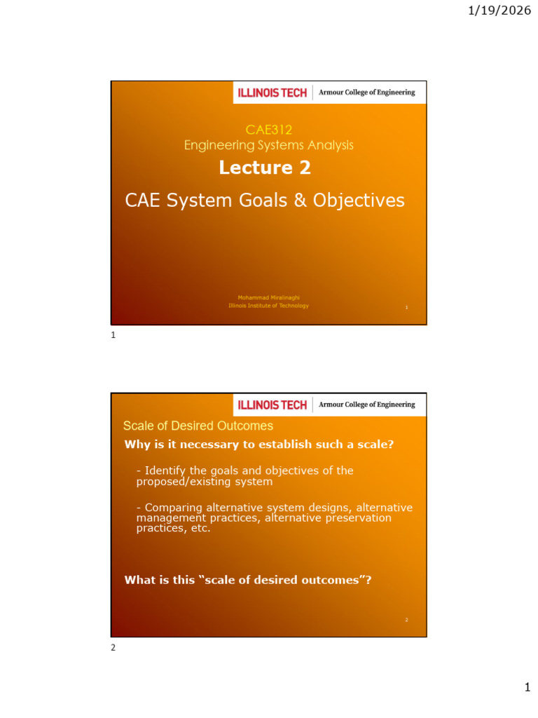 Lecture 2. System Goals & Objectives | PDF | Life Cycle Assessment ...