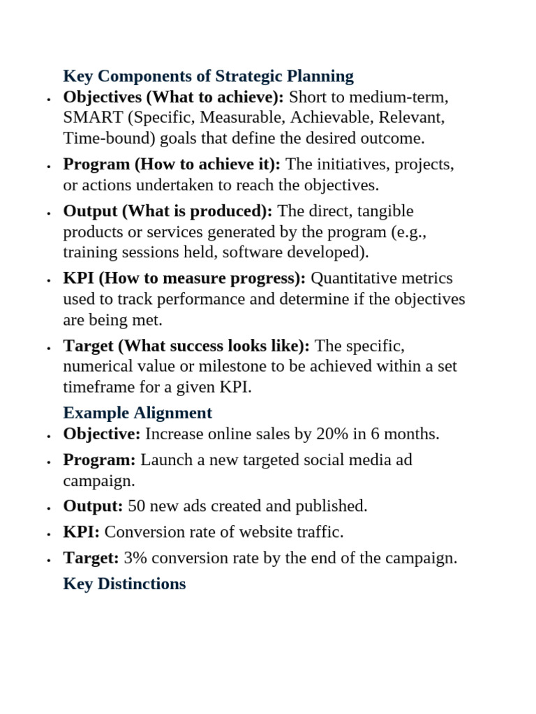Key Components of Strategic Planning | PDF