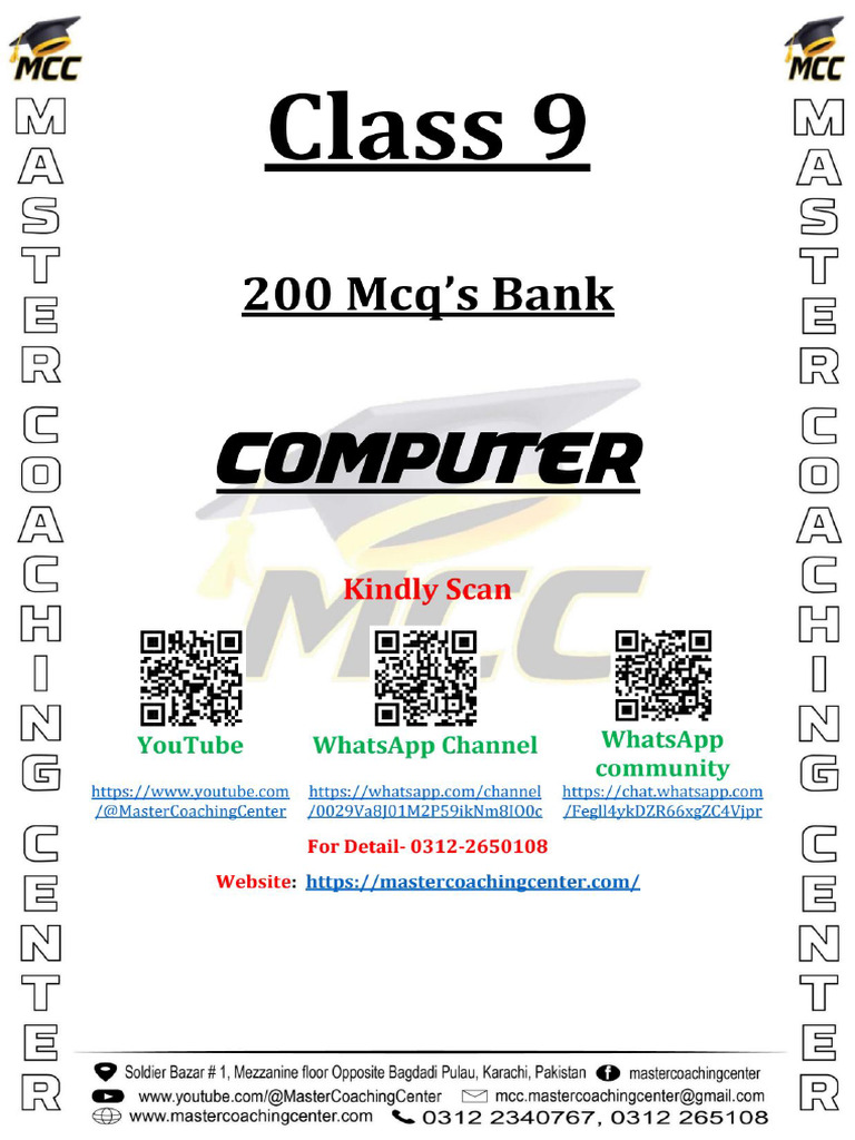 Computer Ix All Chaps Mcqs | PDF