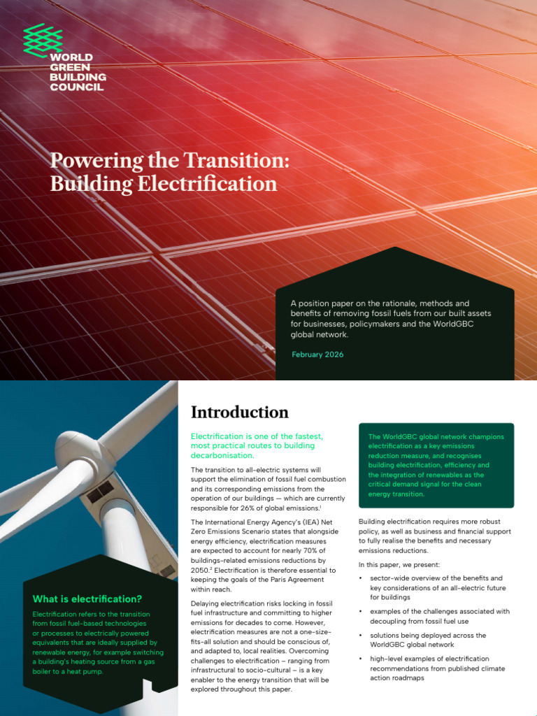 WorldGBC Building Electrification 2026 | PDF | Electric Vehicle ...