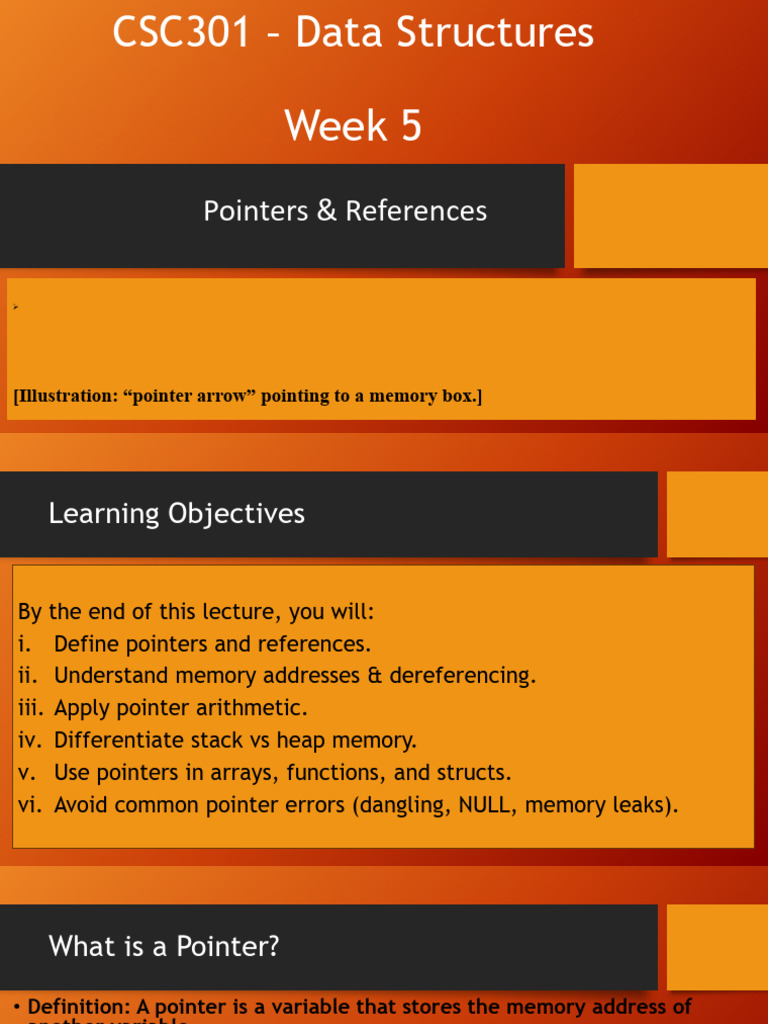 CSC301 - Lecture Slide WK 5 - Pointers and References | PDF | Pointer ...