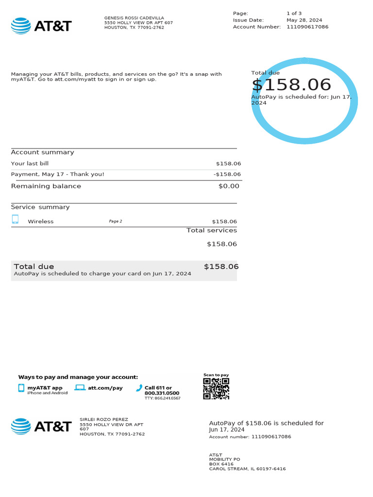 AT&T | PDF | Fee | Payments