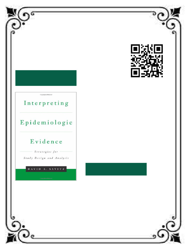 Interpreting Epidemiologic Evidence Strategies for Study Design and ...