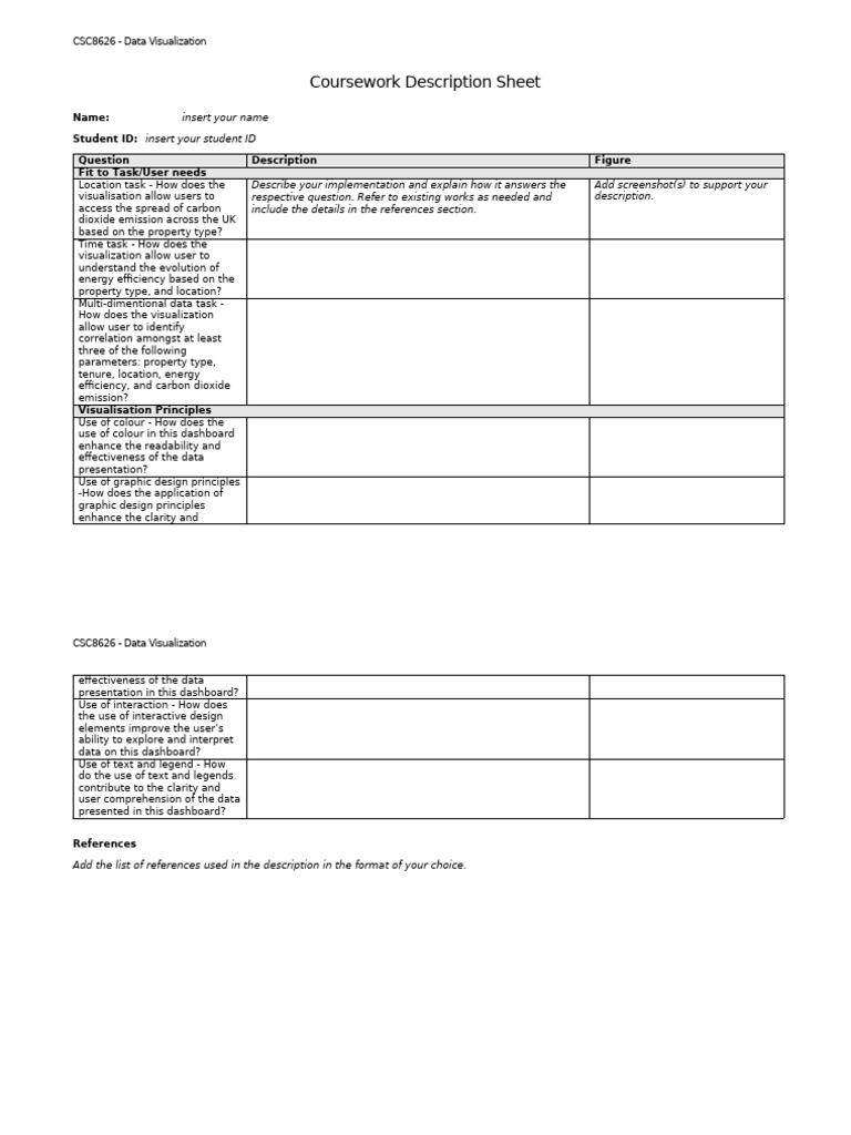 CSC8626 Coursework DescriptionSheet Template | PDF