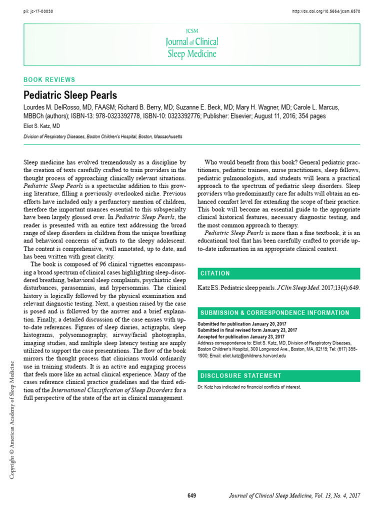 jcsm.6570 | PDF | Pediatrics | Sleep Disorder