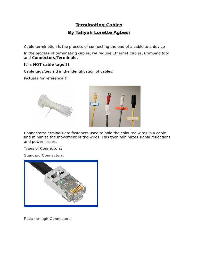 Terminating Cables | PDF