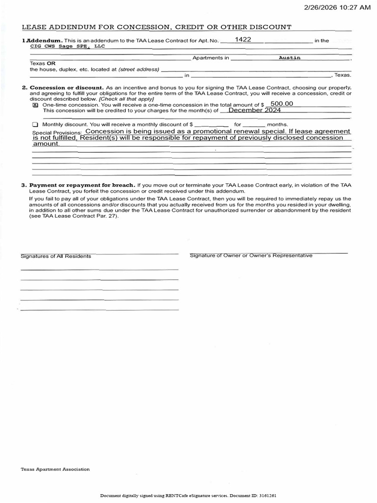 Concession Addendum | PDF