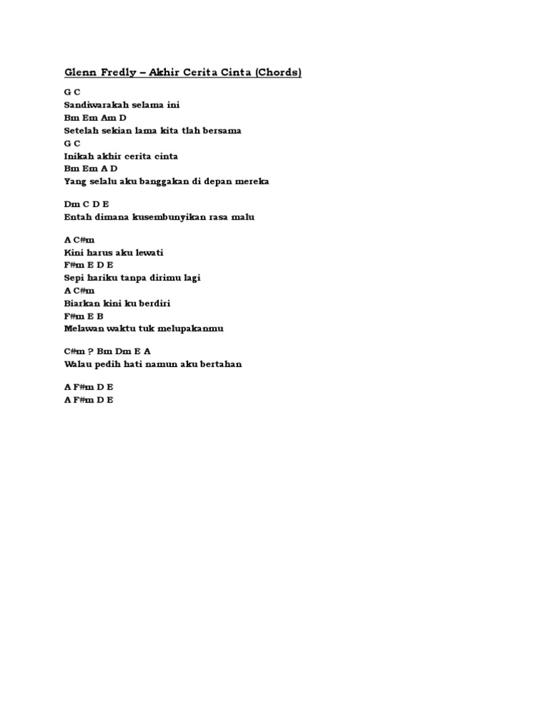Chordtela Akhir Sebuah Cerita Glenn Fredly