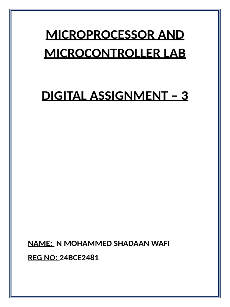 Microprocessor and Microcontroller Lab | PDF