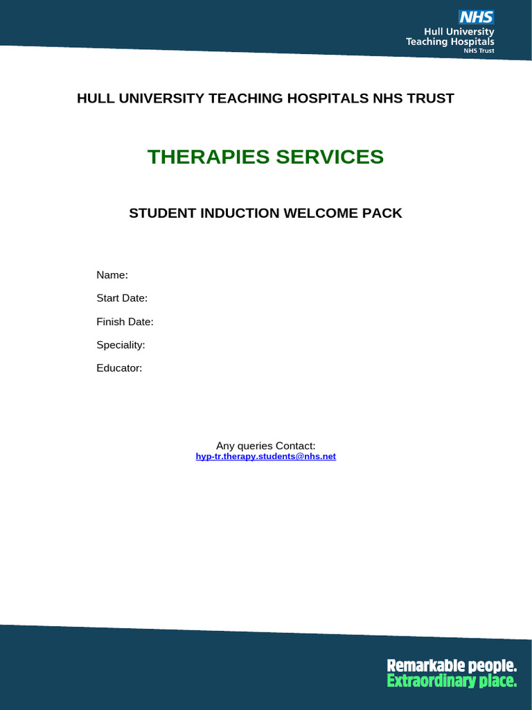 Therapies Student Induction Pack - October 2023 | PDF | Informed ...
