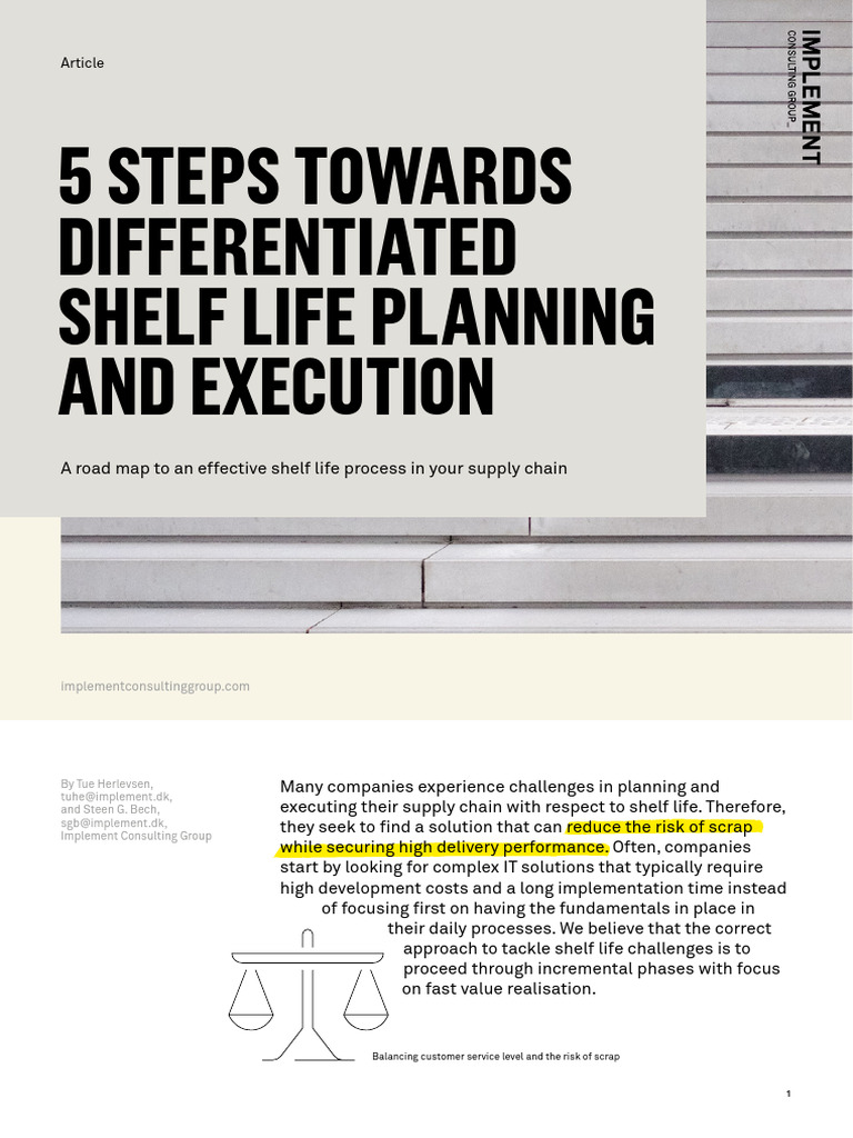 5 Steps Towards Differentiated Shelf Life Planning and Execution | PDF ...