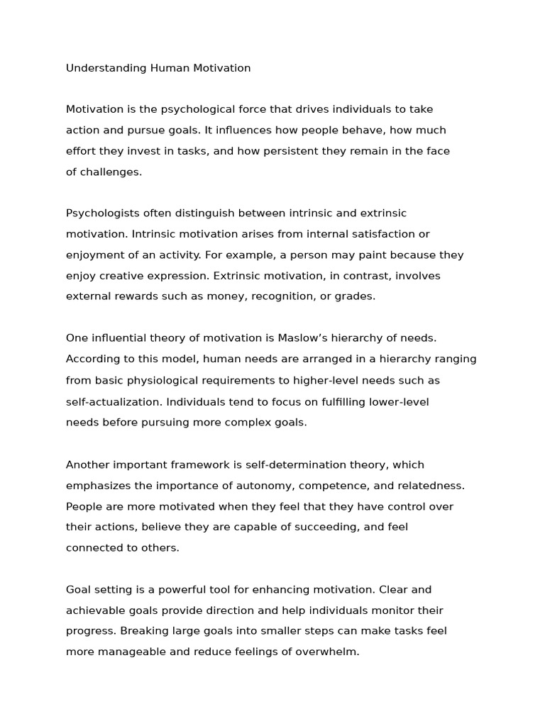 Understanding Human Motivation | PDF | Motivational | Motivation