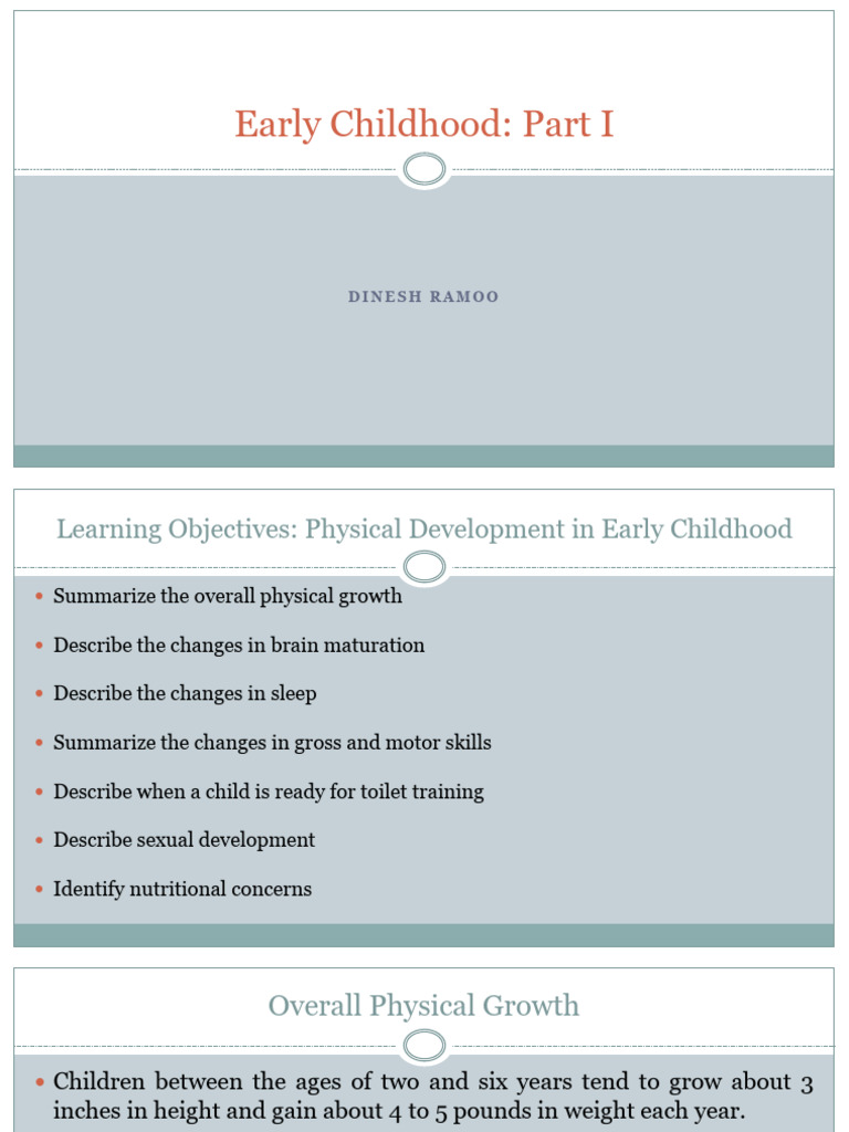 4 Early Childhood 1 Physical Development | PDF | Cerebral Hemisphere ...