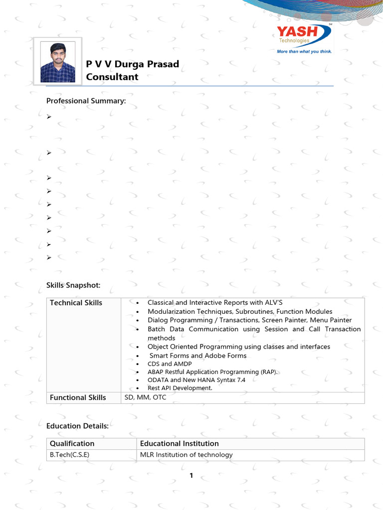 P Durga Prasad Associate Consultant | PDF | Software Engineering ...