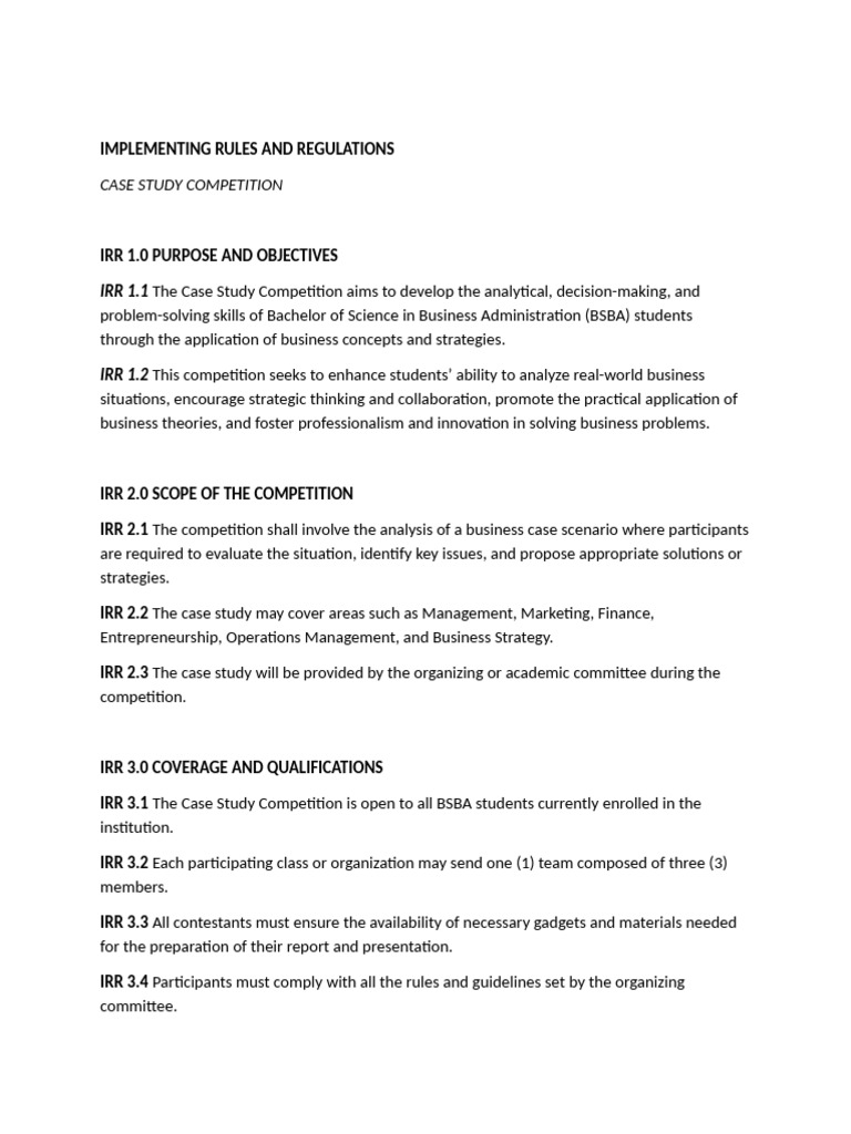 Implementing Rules and Regulations Case Study | PDF | Strategic Management