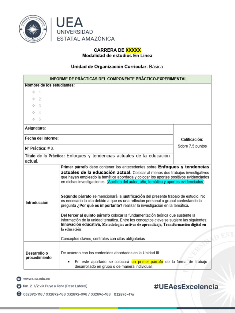 Explicación de La Guía Práctica Experimental 3 | PDF | Aprendizaje ...
