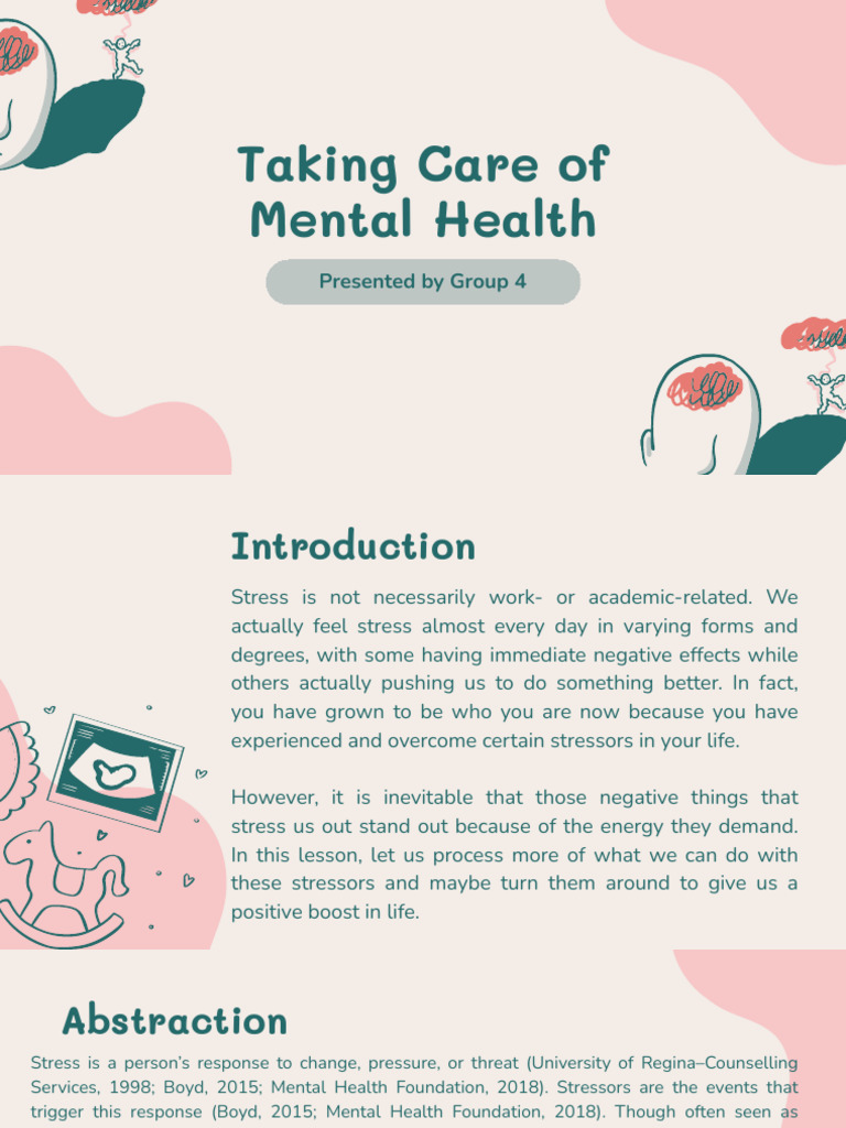 Taking Care of Mental Health - 20260310 - 003058 - 0000 | PDF | Stress ...