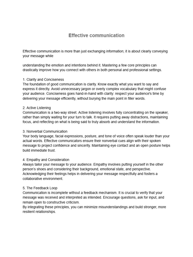 Effective Communication | PDF