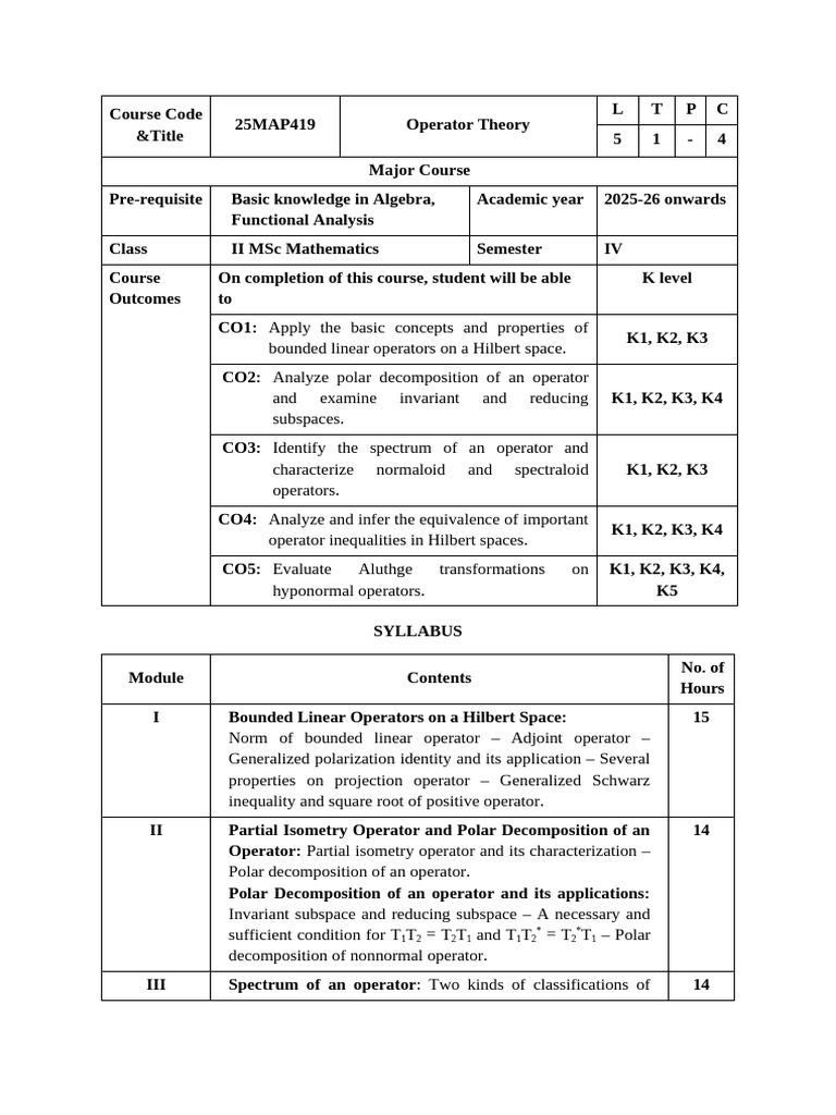 Operator Theory BOS 13.02.2026 | PDF