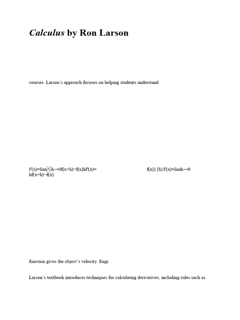 Calculus by Ron Larson | PDF | Calculus | Integral