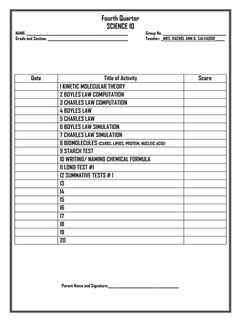 Summary Work Sheet | PDF