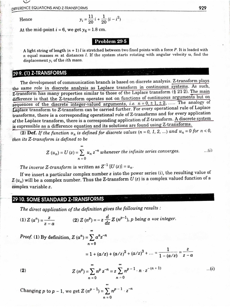 Z Transform Mathematics (1) | PDF