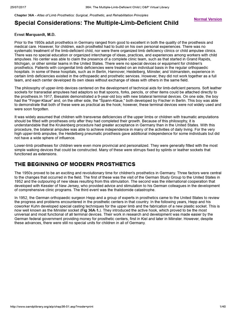 36A - The Multiple-Limb-Deficient Child - O&P Virtual Library | PDF ...