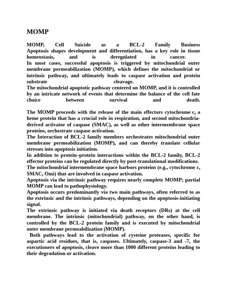 MOMP | PDF | Apoptosis | Mitochondrion