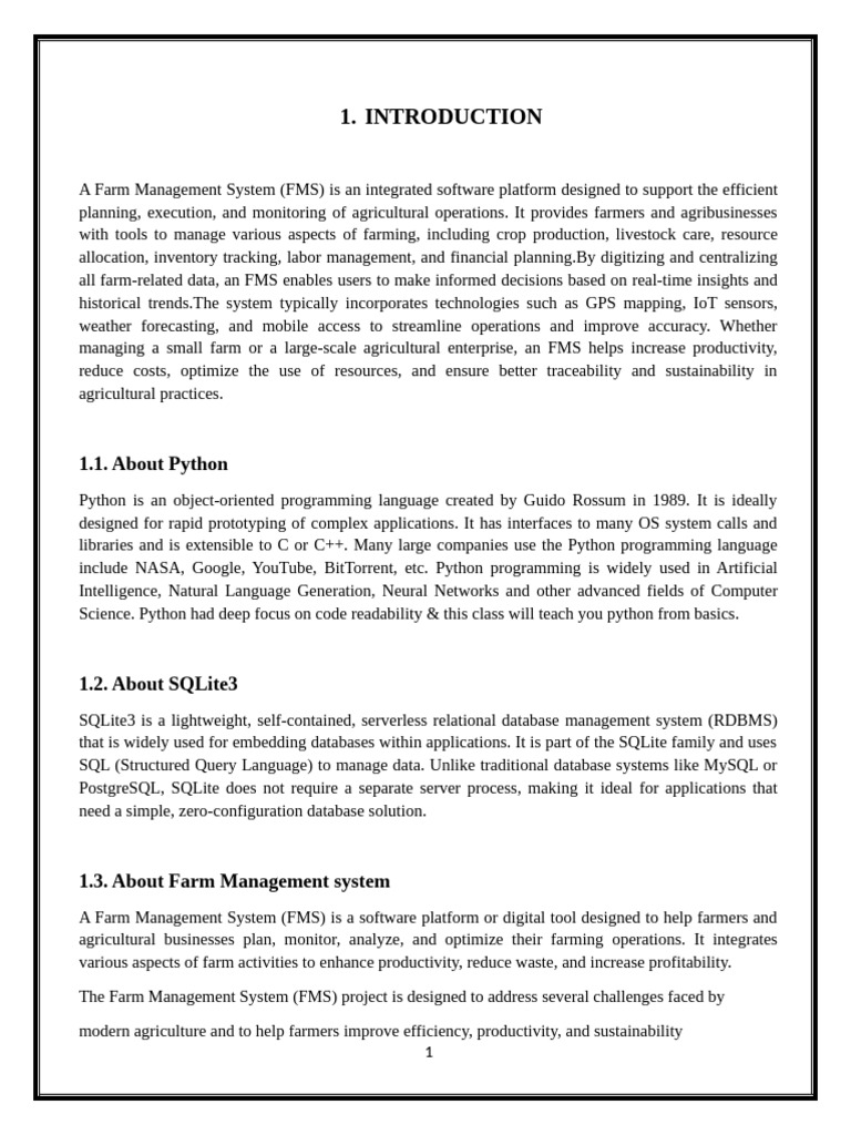 Farm Management System | PDF | Databases | Agriculture