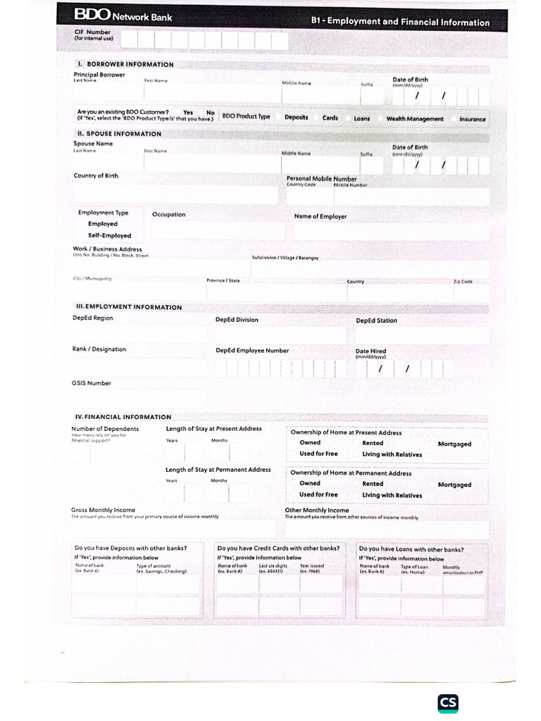 New Application Form B Series | PDF