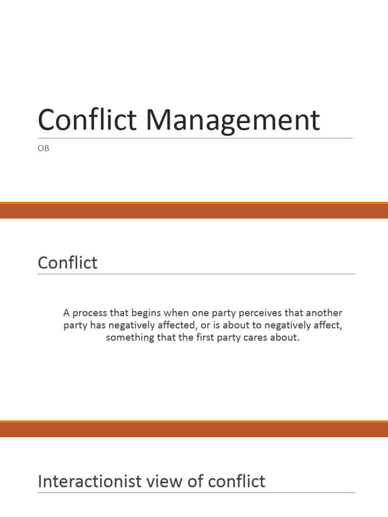 Conflict Management | PDF | Behavior | Communication