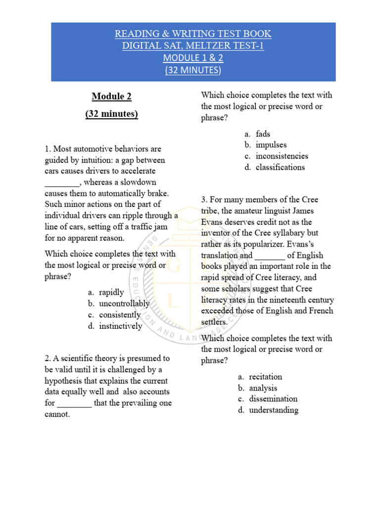 SAT Module Practice | PDF | Genetics | Transposable Element