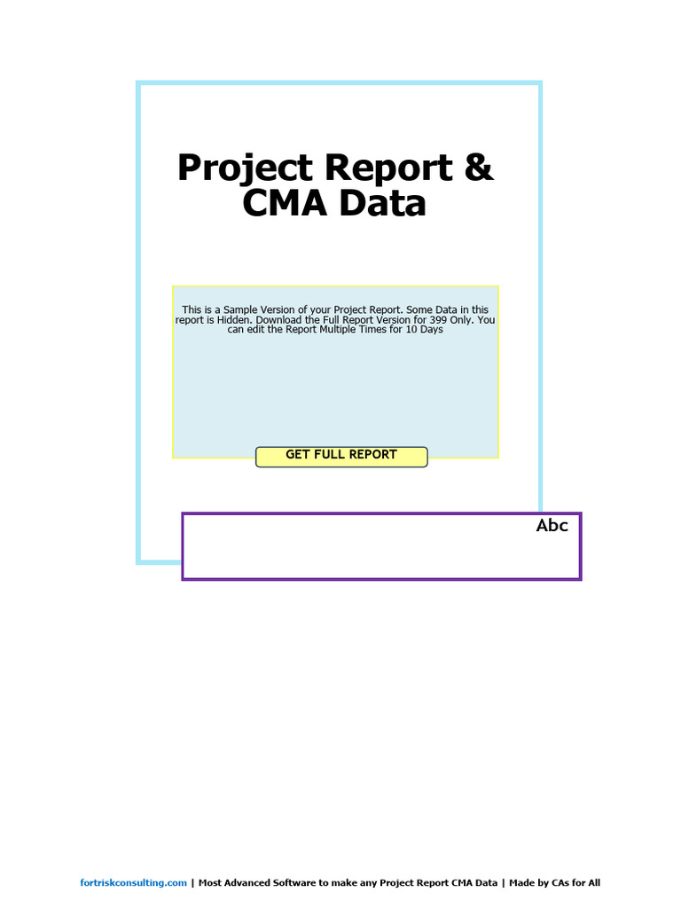 Standard Sample Project Report | PDF | Working Capital | Fixed Asset