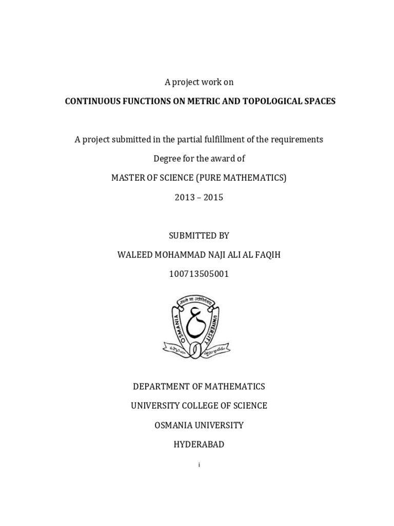 Continuous Functions On Metric and Topological Spaces | PDF | Function ...