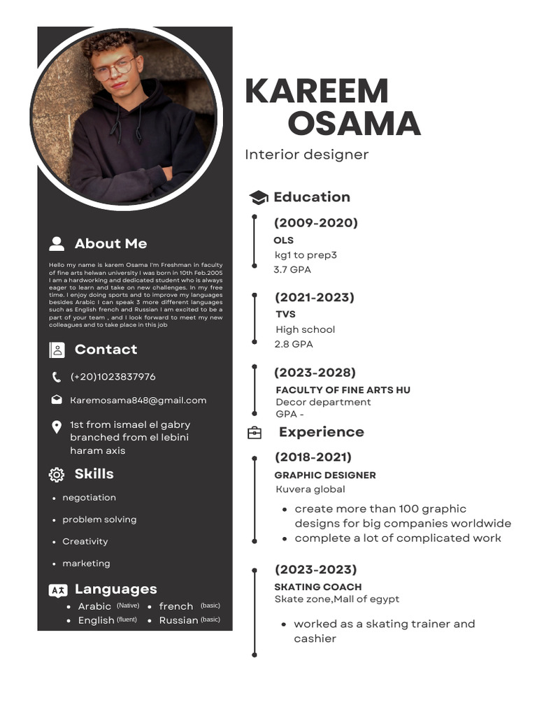 Modern Minimalist CV Resume | PDF