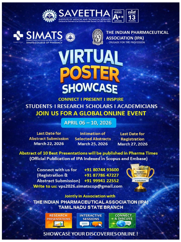 SIMATS CoP IPA VPS 2026 Brochure | PDF | Pharmacy | Pharmacology