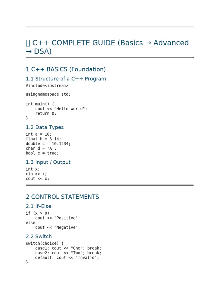 C++ basics to DSA | PDF | Graph Theory | Computer Programming