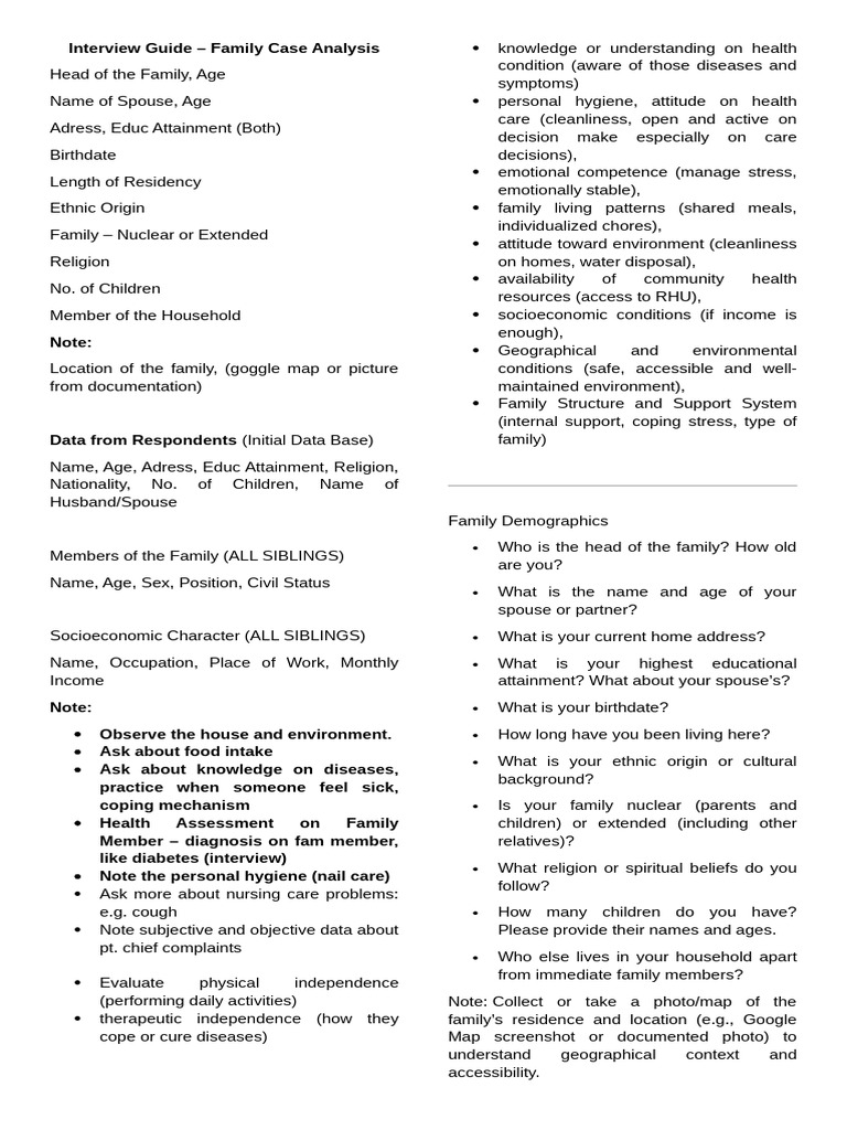 Interview Guide 1 | PDF