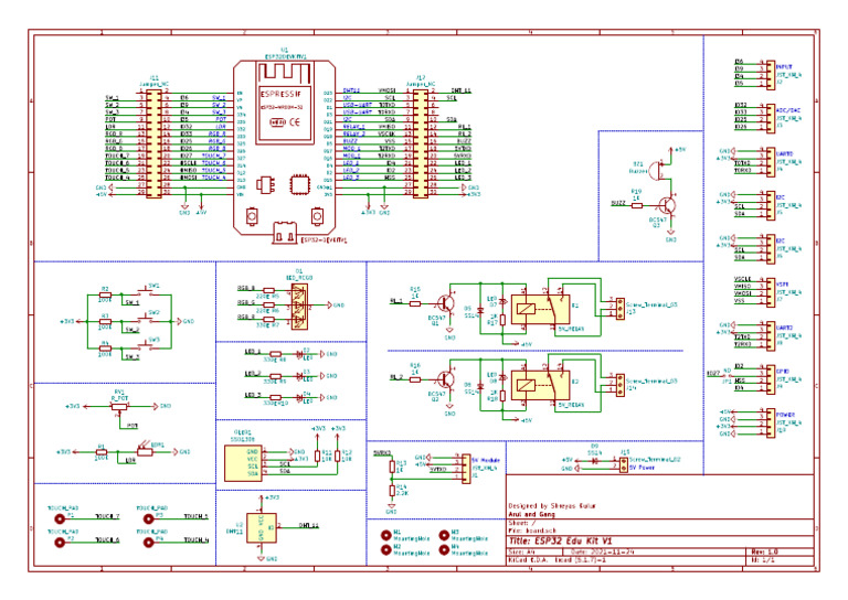 Schematic - ESP32 Edu Kit V1 Rev1.0 | PDF | Computer Engineering