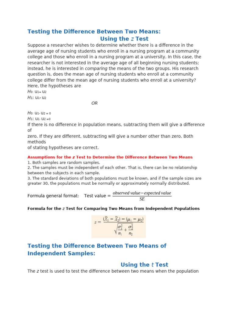 11.testing The Difference Between Two Means | PDF | Student's T Test ...