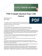 Wbcs Question Paper With Answer