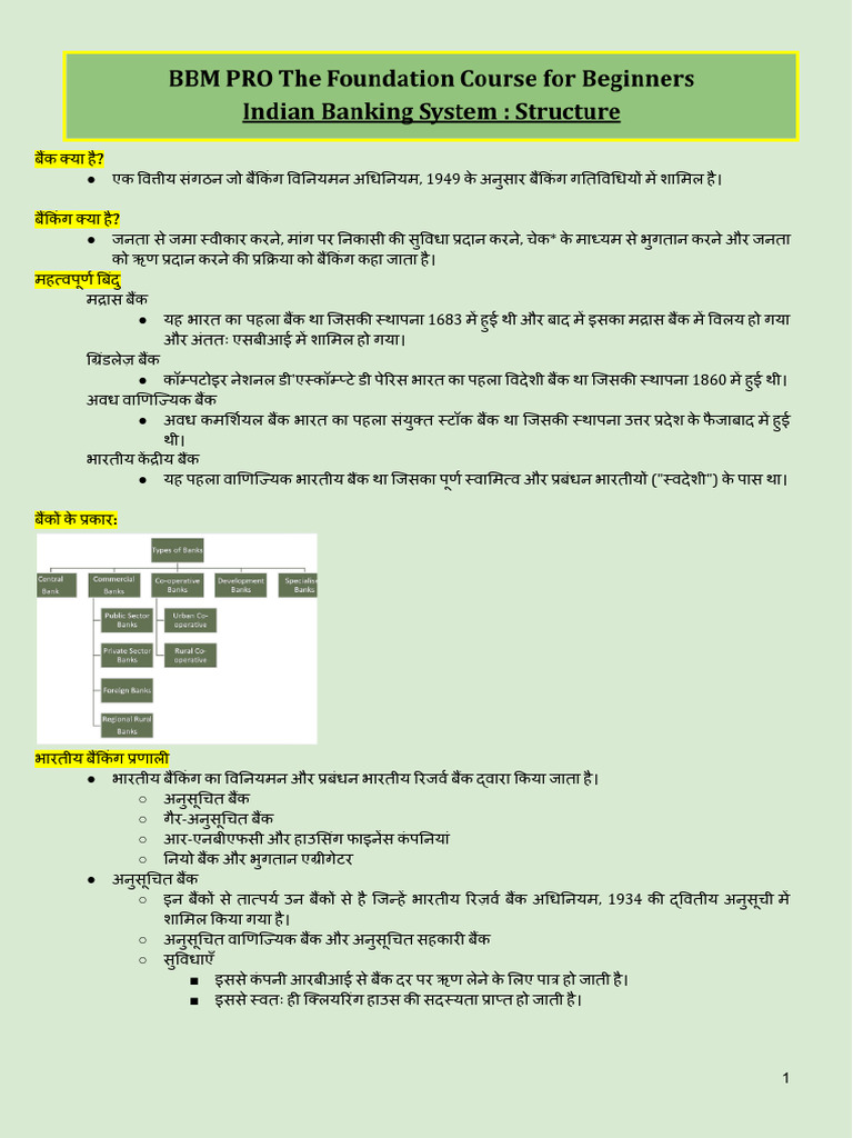 Lecture 2 Indian Banking System Structure | PDF